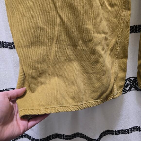 Pilcro mustard yellow wide leg high rise jeans non stretch denim size 33 - Picture 11 of 13